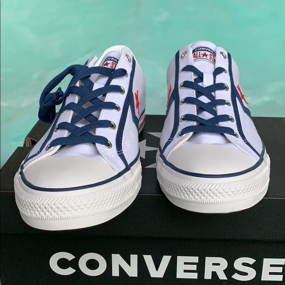 CONVERSE STAR PLAYER OX WHITE/NAVY/GUM RED MEN’S - Picture 8 of 16